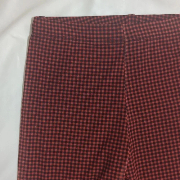 Nasty Gal Gingham Mesh High Waisted Flare Pants, Color Orange/Black Size 4 - Picture 6 of 16